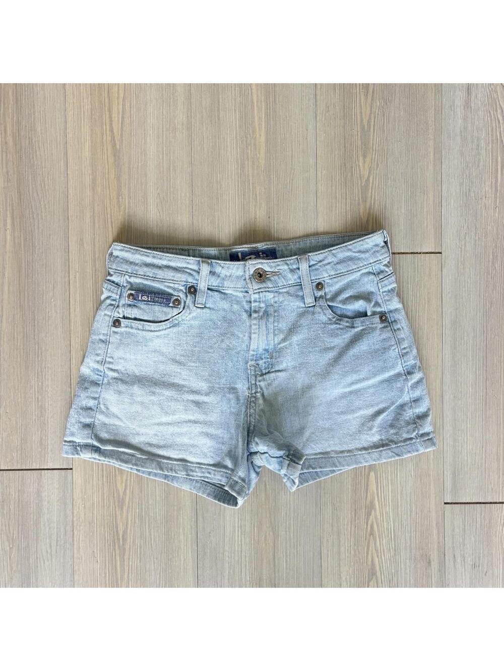Vintage LEI Light Wash Denim Shorts Low Rise Y2K Jean Shorts Size 5